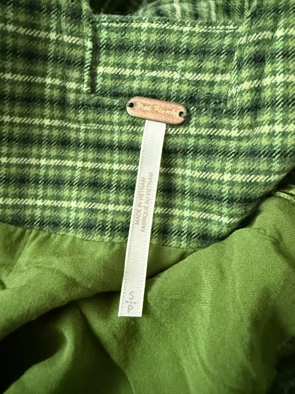 Free People Green Plaid Kai Menswear Mini  Jumper Dress